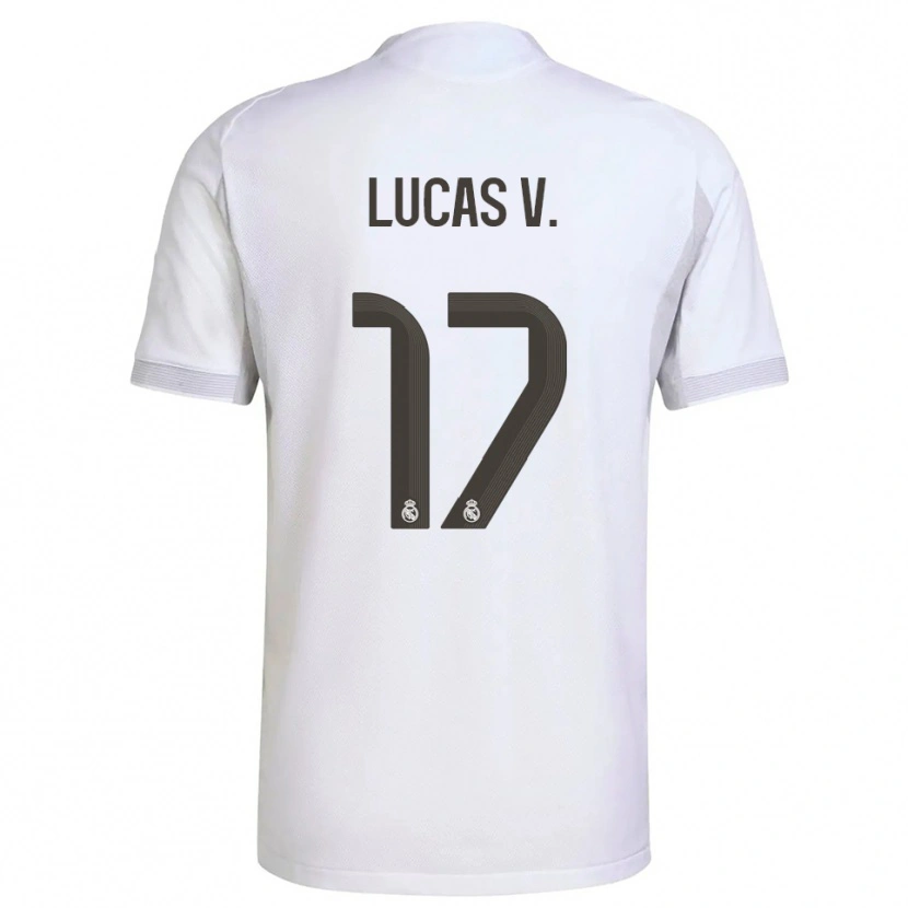 Danxen Mulher Camisola Lucas Vazquez #17 Branco Amarelo Principal 2025/26 Camisa Brasil