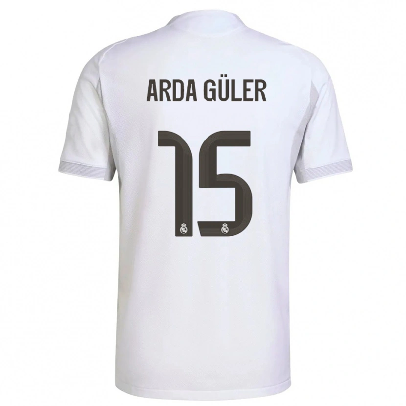 Danxen Mulher Camisola Arda Güler #15 Branco Amarelo Principal 2025/26 Camisa Brasil