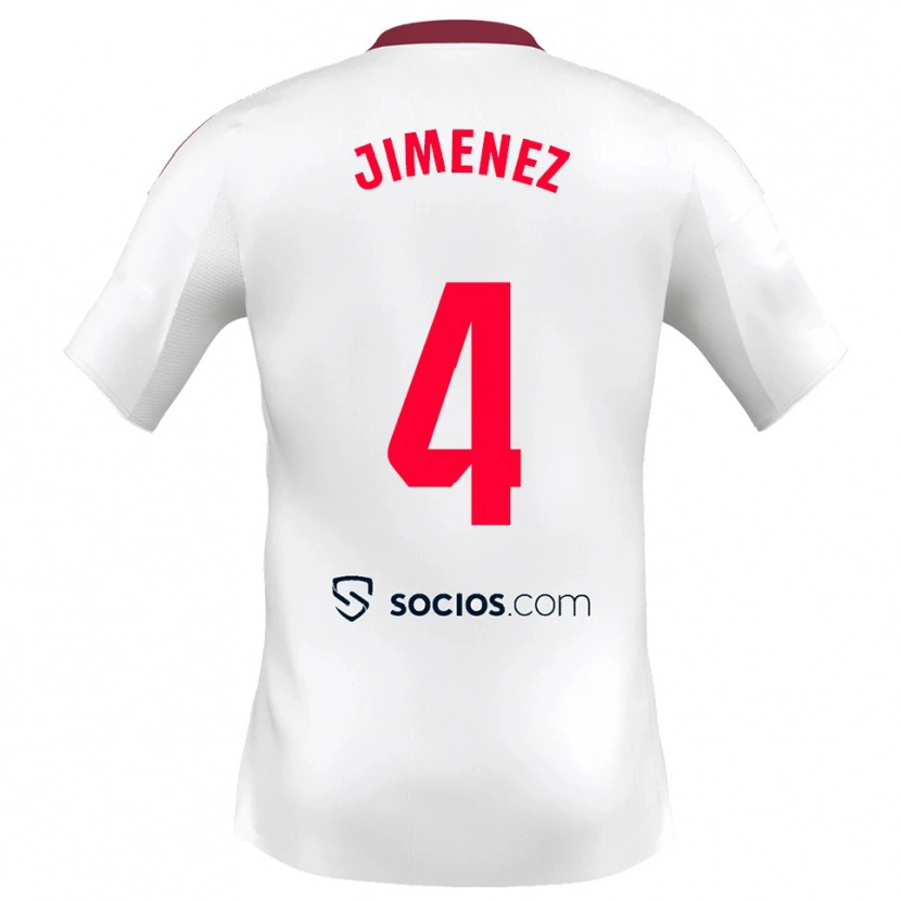 Danxen Mulher Camisola Diego Jiménez #4 Branco Vermelho Principal 2025/26 Camisa Brasil