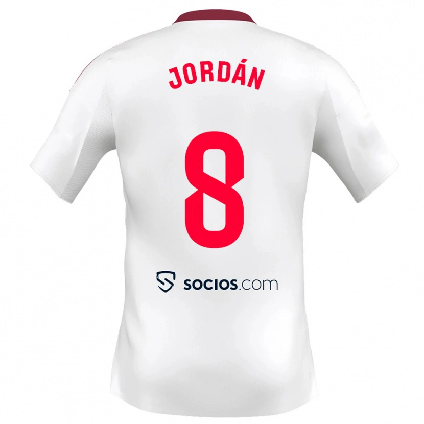Danxen Mulher Camisola Joan Jordán #8 Branco Vermelho Principal 2025/26 Camisa Brasil