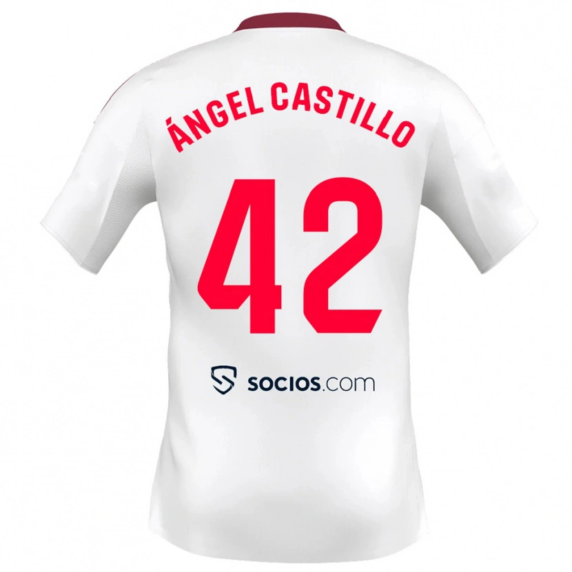 Danxen Mulher Camisola Manuel Ángel Castillo #42 Branco Vermelho Principal 2025/26 Camisa Brasil