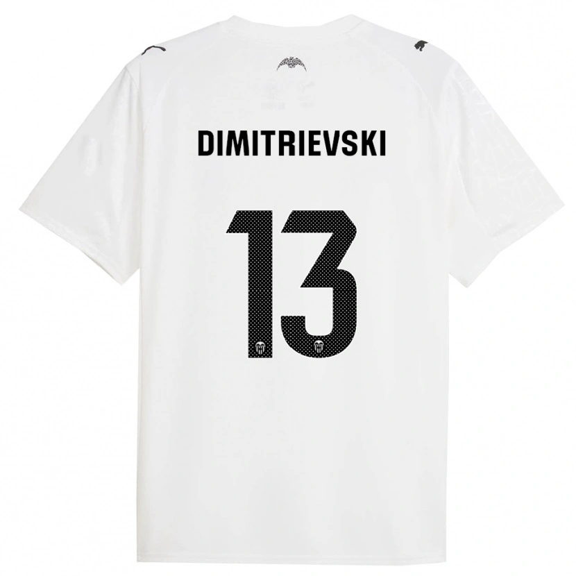 Danxen Mulher Camisola Stole Dimitrievski #13 Branco Preto Principal 2025/26 Camisa Brasil