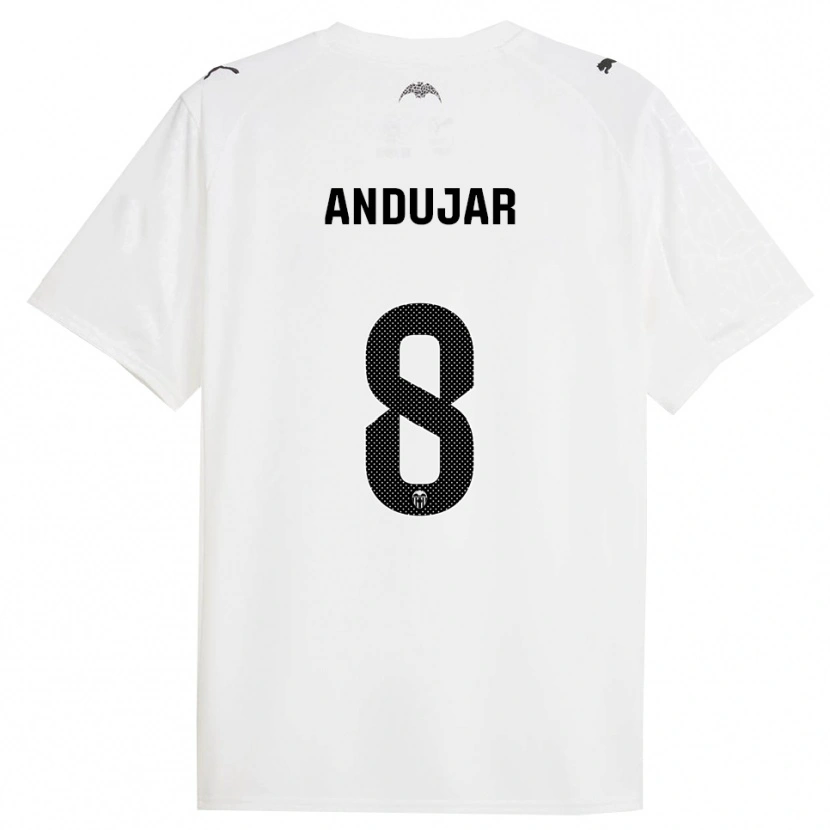 Danxen Mulher Camisola Candela Andujar #8 Branco Preto Principal 2025/26 Camisa Brasil