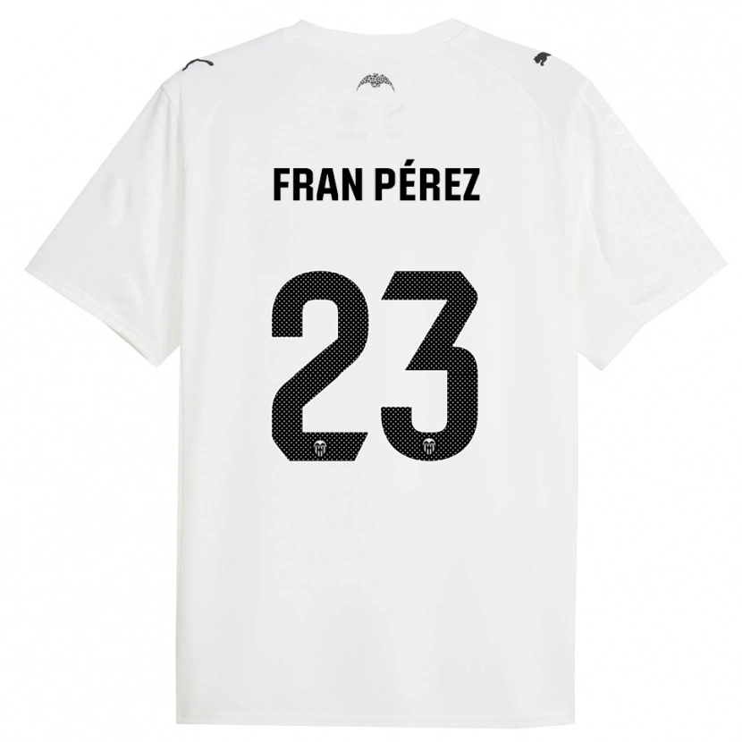 Danxen Mulher Camisola Fran Pérez #23 Branco Preto Principal 2025/26 Camisa Brasil