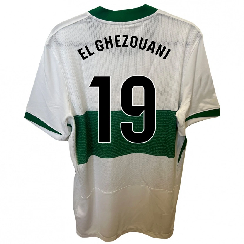 Danxen Mulher Camisola Mourad El Ghezouani #19 Branco Verde Principal 2025/26 Camisa Brasil