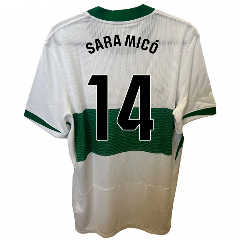 Danxen Mulher Camisola Sara Micó Soler #14 Branco Verde Principal 2025/26 Camisa Brasil