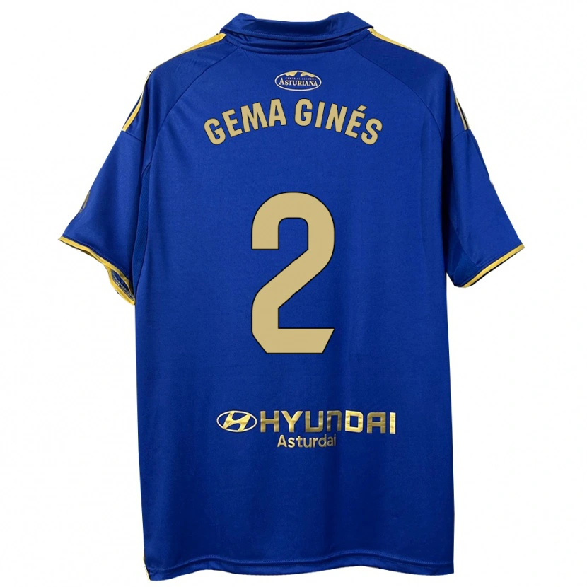 Danxen Mulher Camisola Gema Ginés #2 Azul Dourado Principal 2025/26 Camisa Brasil