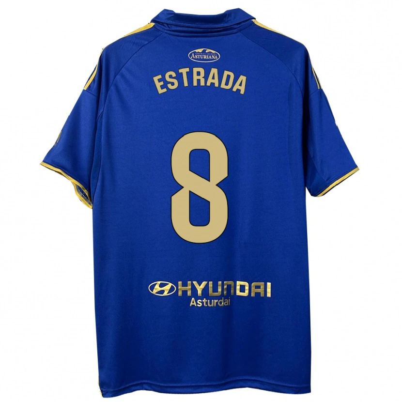 Danxen Mulher Camisola Nacho Estrada #8 Azul Dourado Principal 2025/26 Camisa Brasil
