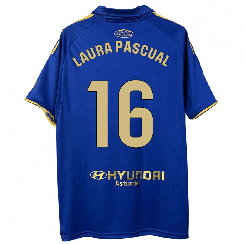 Danxen Mulher Camisola Laura Pascual #16 Azul Dourado Principal 2025/26 Camisa Brasil