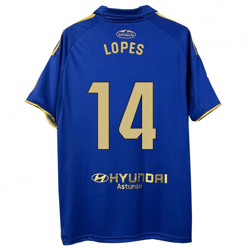 Danxen Mulher Camisola Adrián Lopes #14 Azul Dourado Principal 2025/26 Camisa Brasil