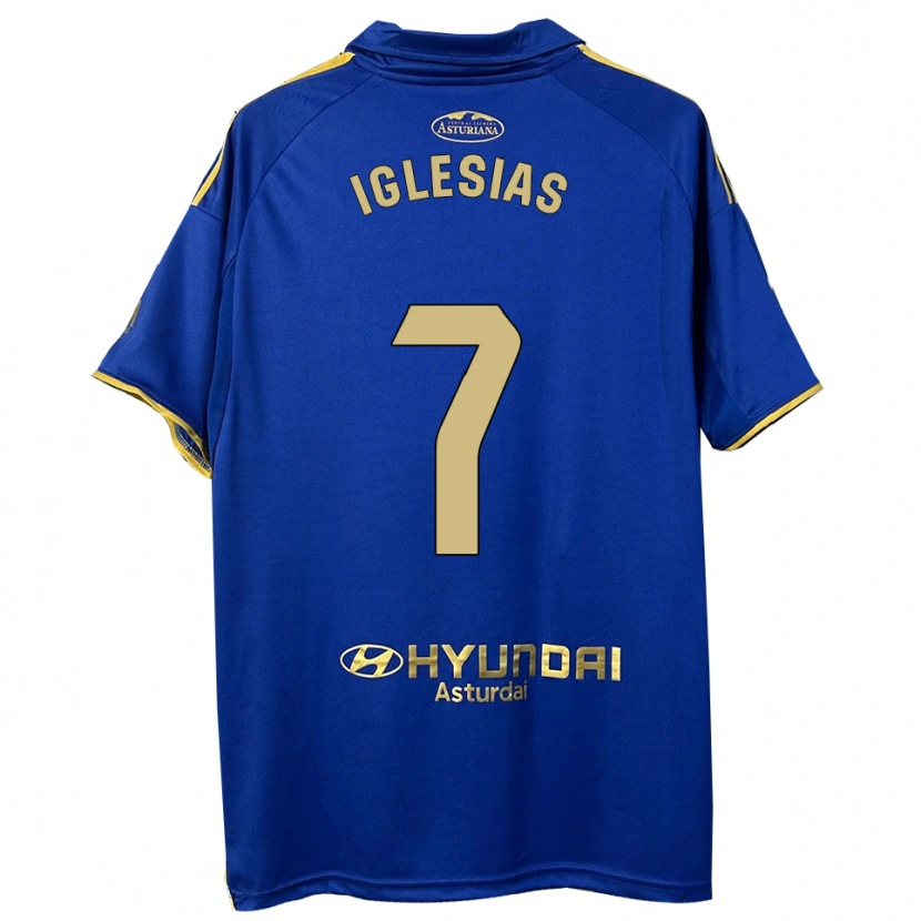 Danxen Mulher Camisola María Iglesias Orviz #7 Azul Dourado Principal 2025/26 Camisa Brasil