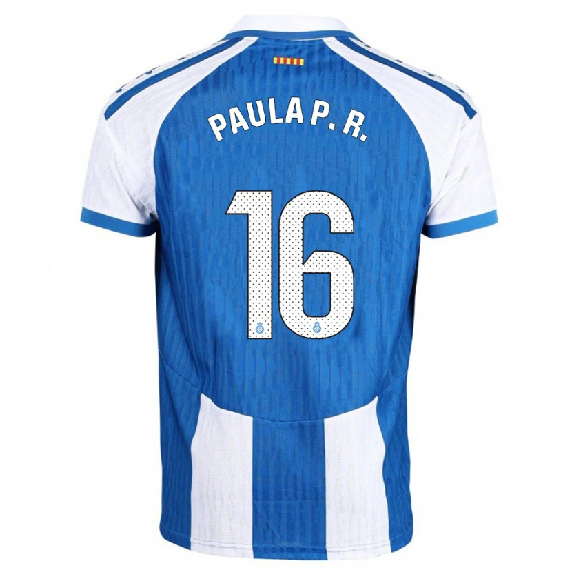 Danxen Mulher Camisola Paula Perea Ramírez #16 Azul Branco Principal 2025/26 Camisa Brasil