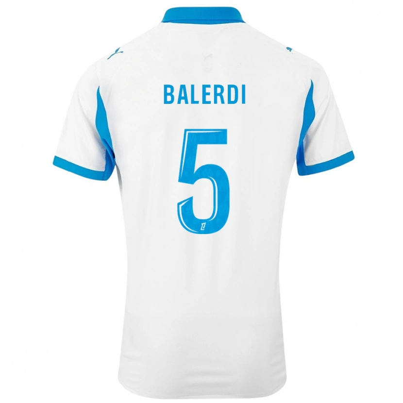 Danxen Mulher Camisola Leonardo Balerdi #5 Branco Azul Celeste Principal 2025/26 Camisa Brasil