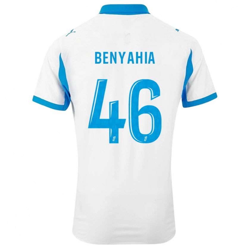 Danxen Mulher Camisola Aylan Benyahia-Tani #46 Branco Azul Celeste Principal 2025/26 Camisa Brasil
