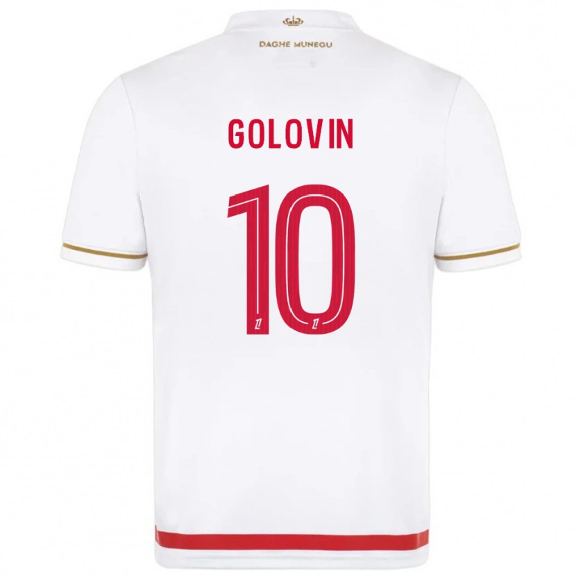 Danxen Mulher Camisola Aleksandr Golovin #10 Vermelho Branco Principal 2025/26 Camisa Brasil