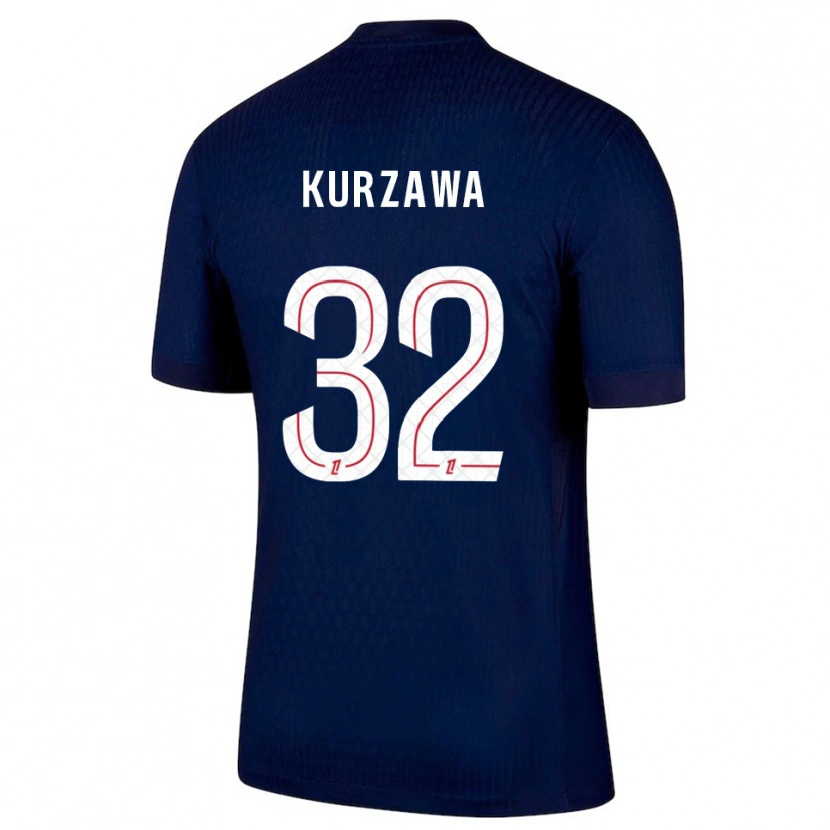 Danxen Mulher Camisola Layvin Kurzawa #32 Azul Marinho Vermelho Principal 2025/26 Camisa Brasil