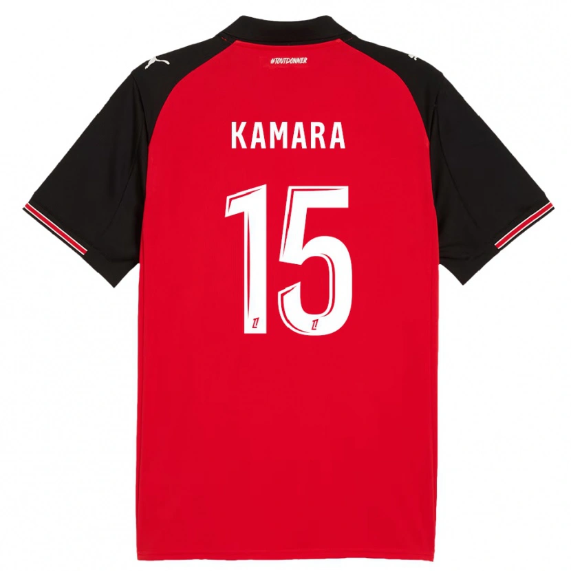 Danxen Mulher Camisola Glen Kamara #15 Vermelho Preto Principal 2025/26 Camisa Brasil