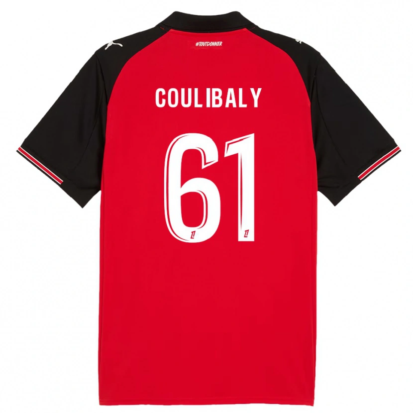 Danxen Mulher Camisola Joël-Emmanuel Coulibaly #61 Vermelho Preto Principal 2025/26 Camisa Brasil