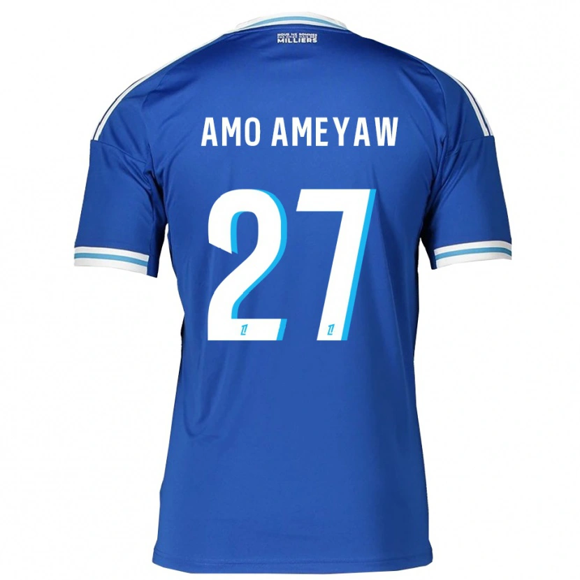 Danxen Mulher Camisola Samuel Amo-Ameyaw #27 Azul Branco Principal 2025/26 Camisa Brasil