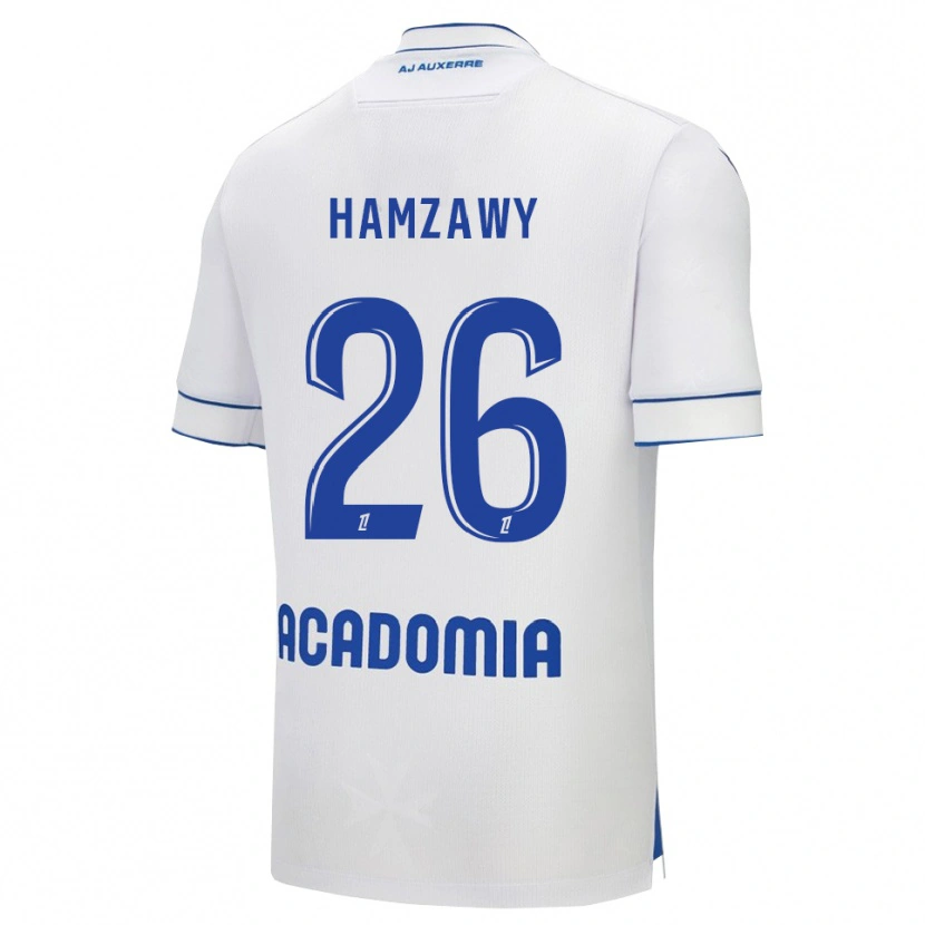Danxen Mulher Camisola Radwan Hamzawy #26 Branco Azul Principal 2025/26 Camisa Brasil