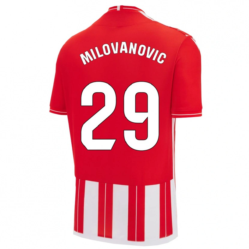 Danxen Mulher Camisola Marko Milovanovic #29 Vermelho Branco Principal 2025/26 Camisa Brasil