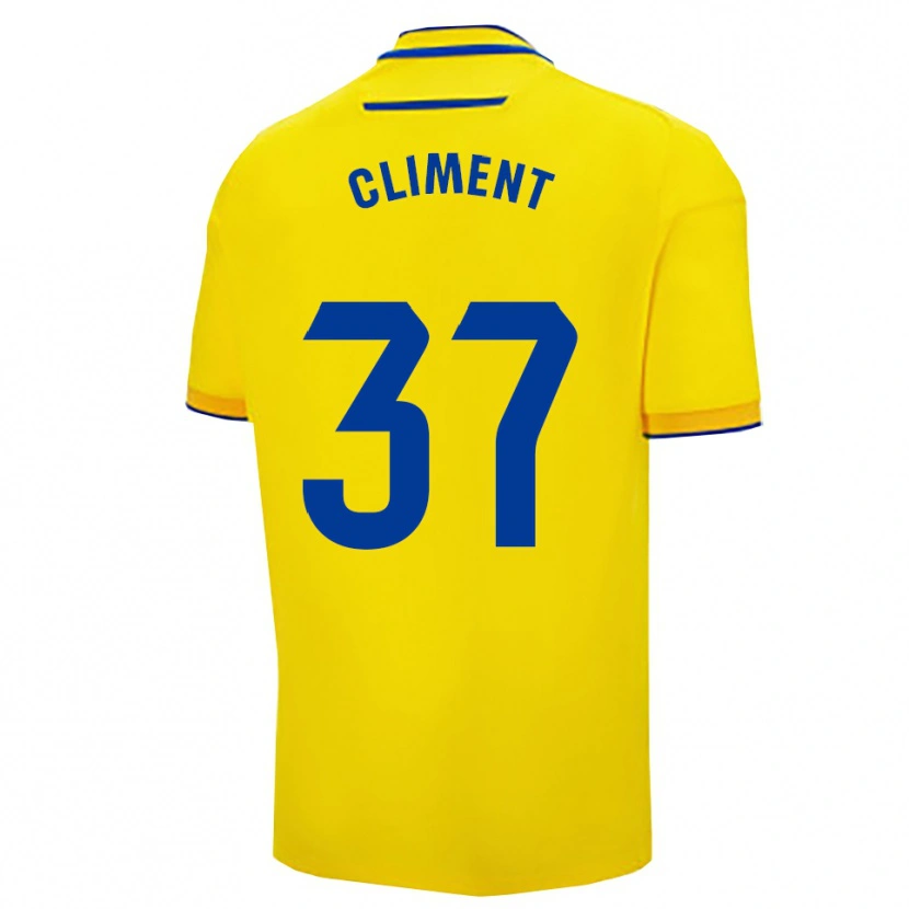 Danxen Mulher Camisola Mario Climent #37 Amarelo Marinho Principal 2025/26 Camisa Brasil