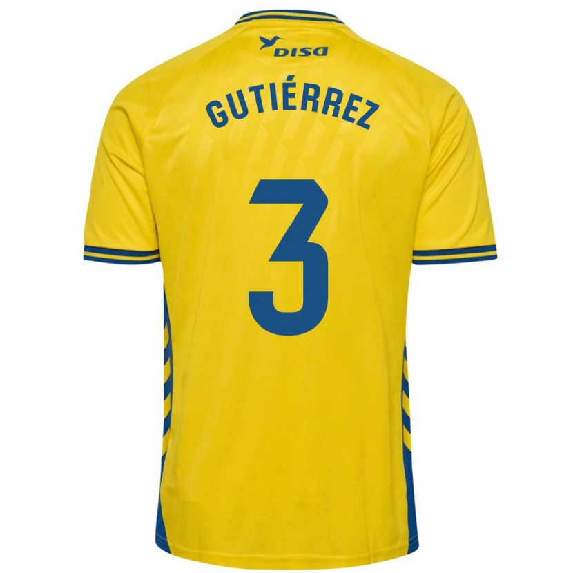 Danxen Mulher Camisola Cristian Gutiérrez #3 Amarelo Azul Principal 2025/26 Camisa Brasil