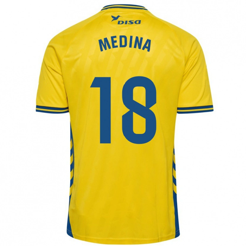 Danxen Mulher Camisola Iván Medina #18 Amarelo Azul Principal 2025/26 Camisa Brasil