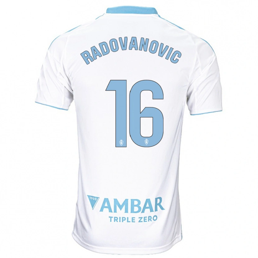 Danxen Mulher Camisola Aleksandar Radovanovic #16 Branco Azul Celeste Principal 2025/26 Camisa Brasil