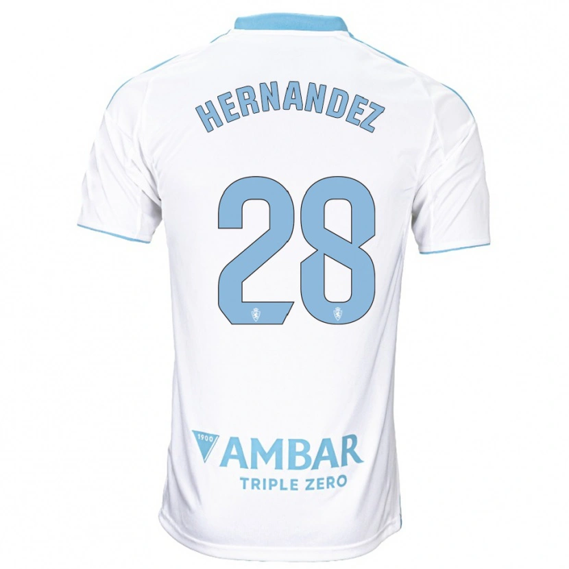 Danxen Mulher Camisola Diego Hernández #28 Branco Azul Celeste Principal 2025/26 Camisa Brasil