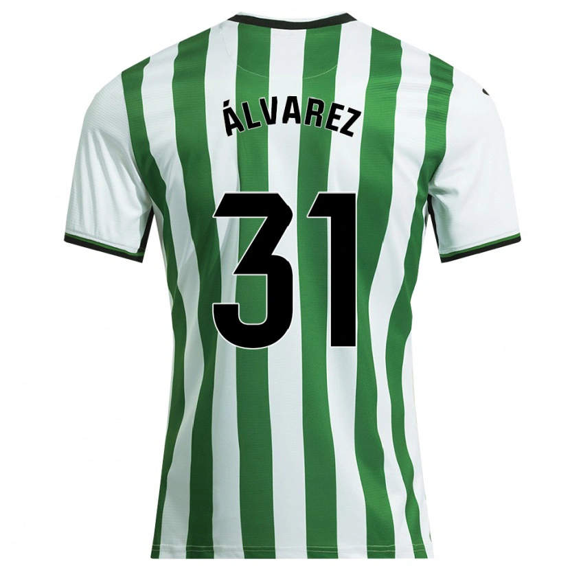 Danxen Mulher Camisola Iker Álvarez #31 Branco Verde Principal 2025/26 Camisa Brasil