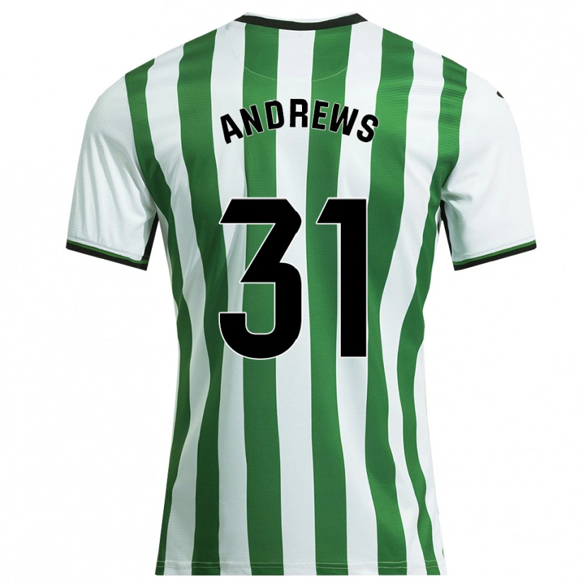 Danxen Mulher Camisola George Andrews #31 Branco Verde Principal 2025/26 Camisa Brasil