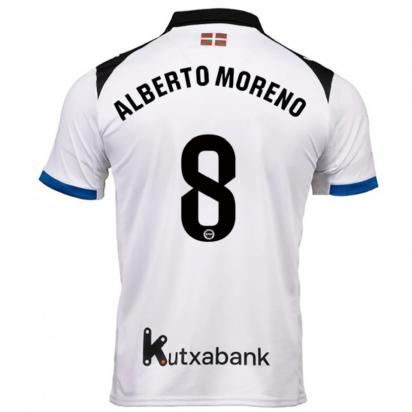 Danxen Mulher Camisola Alberto Moreno #8 Branco Azul Alternativa 2025/26 Camisa Brasil