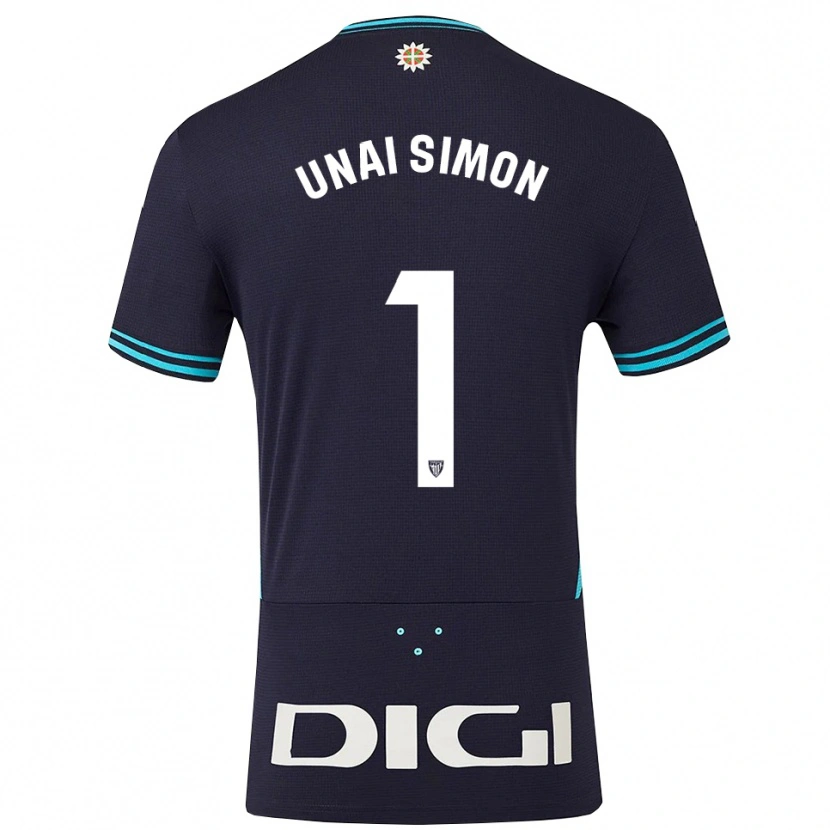 Danxen Mulher Camisola Unai Simón #1 Azul Marinho Azul Celeste Alternativa 2025/26 Camisa Brasil