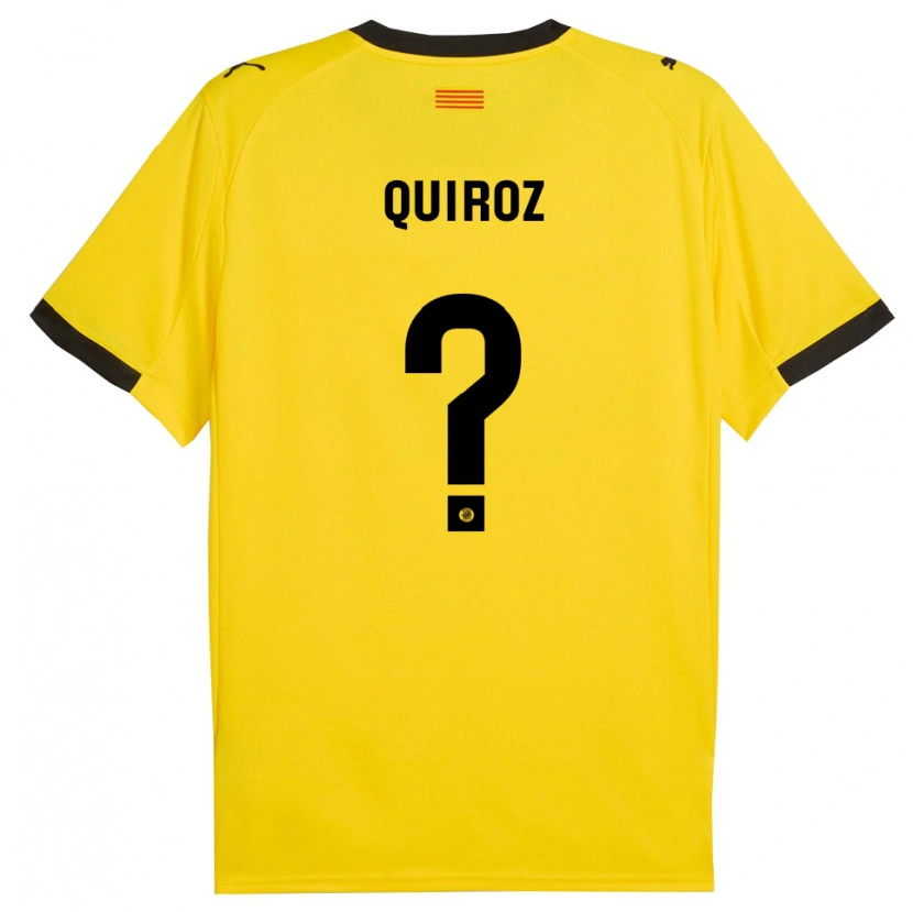 Danxen Mulher Camisola Alejandro Quiroz #0 Amarelo Preto Alternativa 2025/26 Camisa Brasil