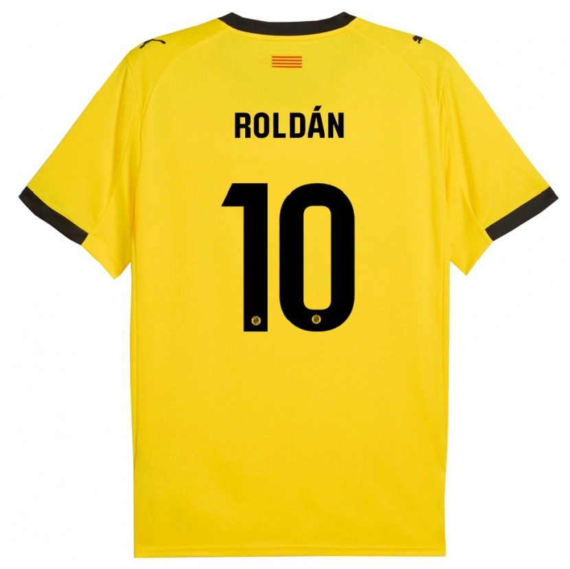 Danxen Mulher Camisola Marcos Roldán #10 Amarelo Preto Alternativa 2025/26 Camisa Brasil