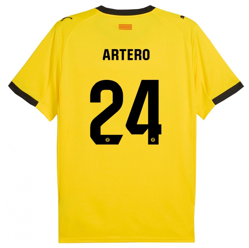 Danxen Mulher Camisola Ricard Artero #24 Amarelo Preto Alternativa 2025/26 Camisa Brasil