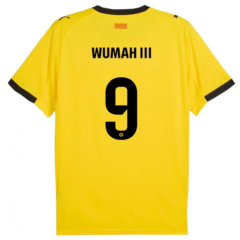Danxen Mulher Camisola Edward Wumah Iii #9 Amarelo Preto Alternativa 2025/26 Camisa Brasil