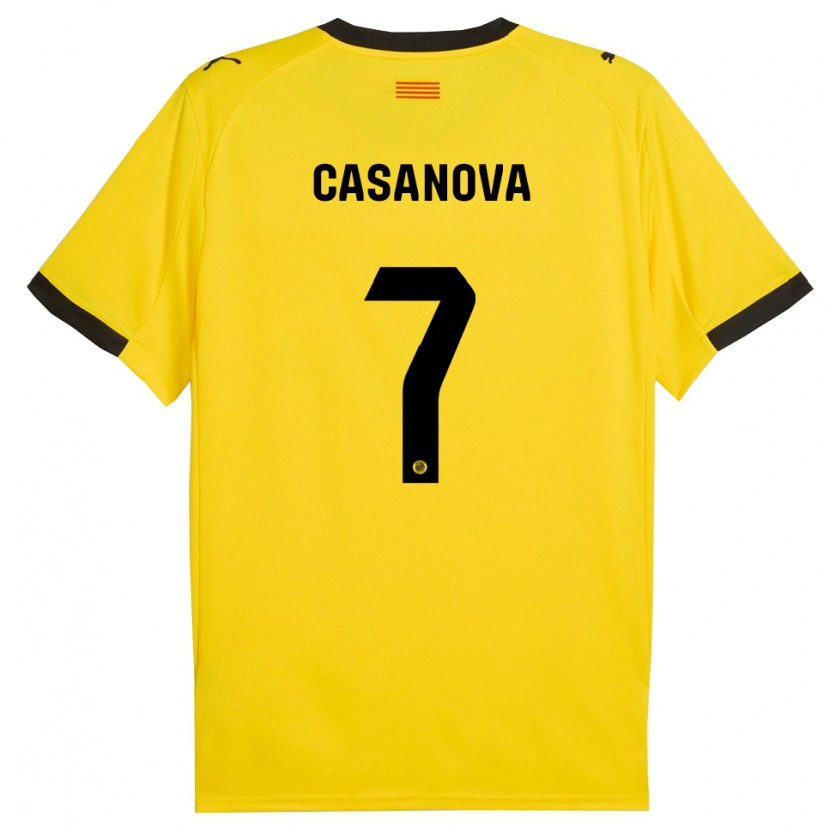 Danxen Mulher Camisola Àstrid Casanova #7 Amarelo Preto Alternativa 2025/26 Camisa Brasil