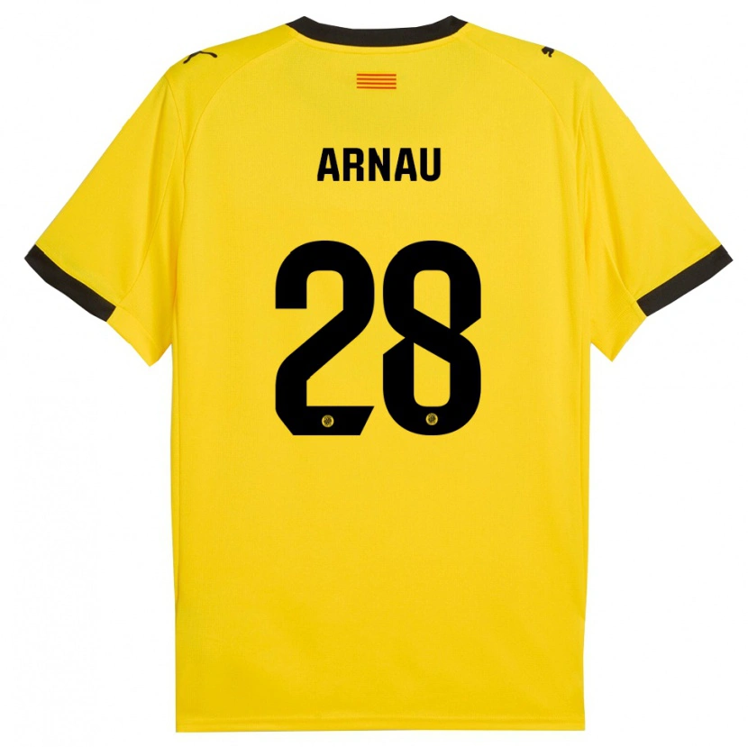 Danxen Mulher Camisola Pol Arnau #28 Amarelo Preto Alternativa 2025/26 Camisa Brasil