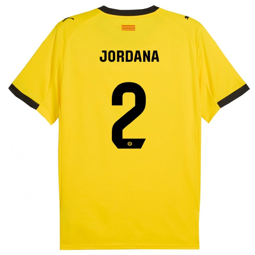 Danxen Mulher Camisola Gibert Jordana #2 Amarelo Preto Alternativa 2025/26 Camisa Brasil