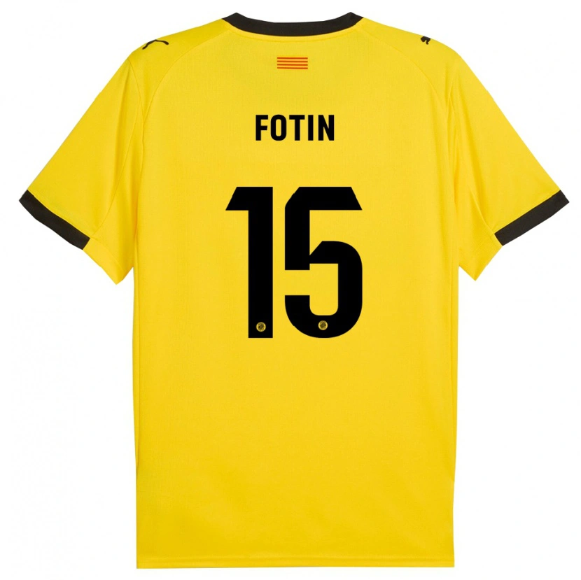 Danxen Mulher Camisola Rareș Fotin #15 Amarelo Preto Alternativa 2025/26 Camisa Brasil