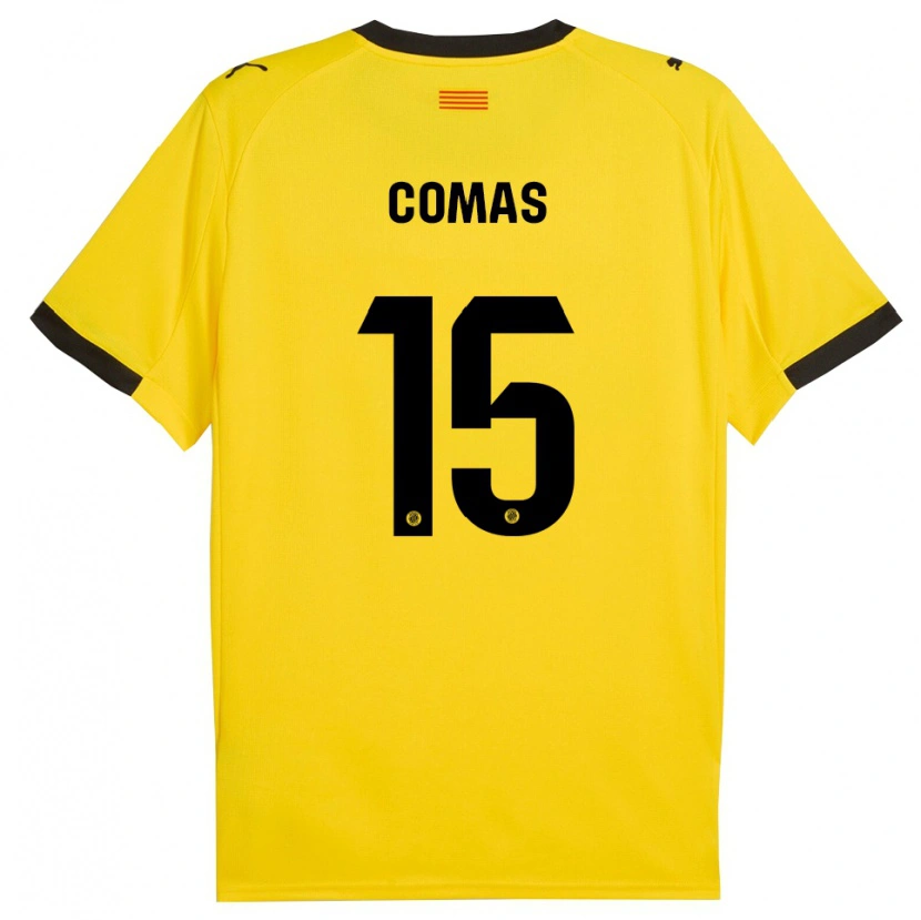 Danxen Mulher Camisola Oriol Comas #15 Amarelo Preto Alternativa 2025/26 Camisa Brasil