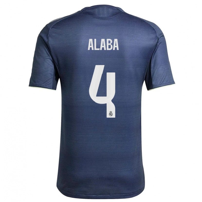 Danxen Mulher Camisola David Alaba #4 Azul Marinho Prata Alternativa 2025/26 Camisa Brasil
