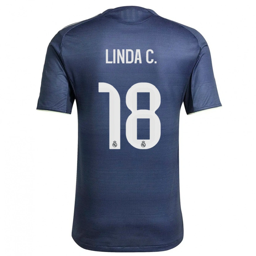 Danxen Mulher Camisola Linda Caicedo #18 Azul Marinho Prata Alternativa 2025/26 Camisa Brasil