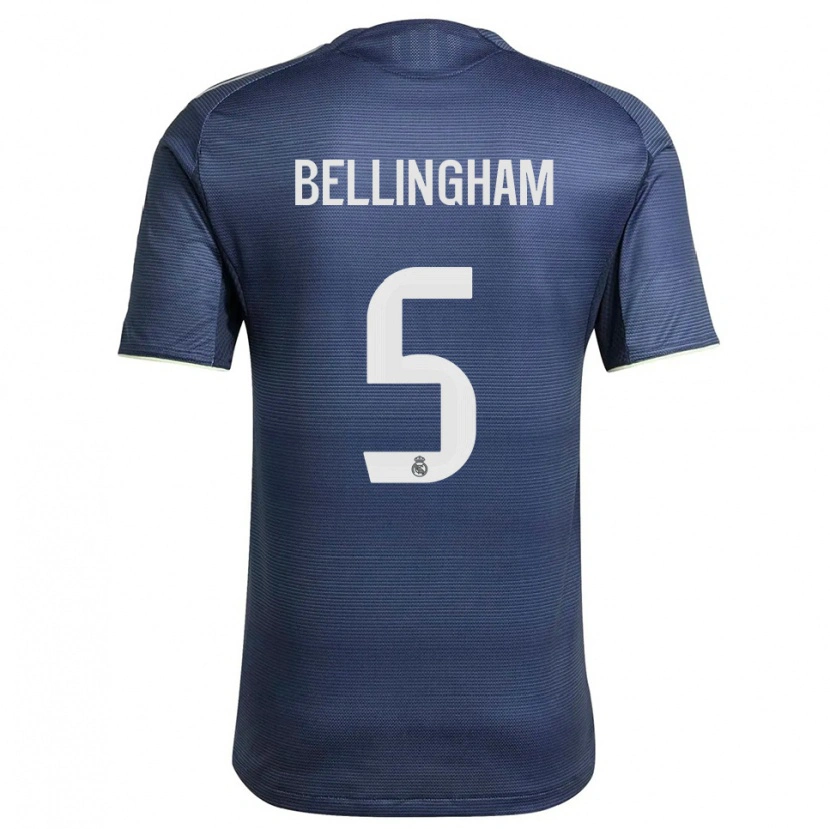 Danxen Mulher Camisola Jude Bellingham #5 Azul Marinho Prata Alternativa 2025/26 Camisa Brasil