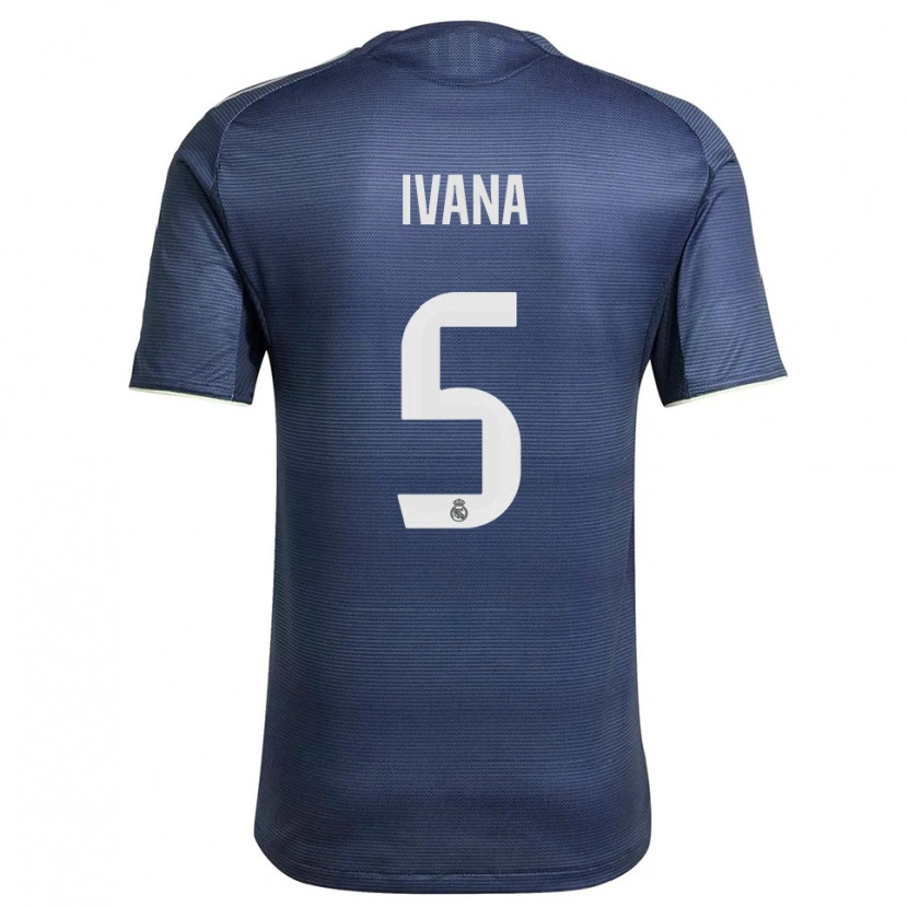 Danxen Mulher Camisola Ivana Andres #5 Azul Marinho Prata Alternativa 2025/26 Camisa Brasil