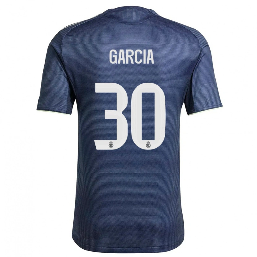 Danxen Mulher Camisola Gonzalo García #30 Azul Marinho Prata Alternativa 2025/26 Camisa Brasil