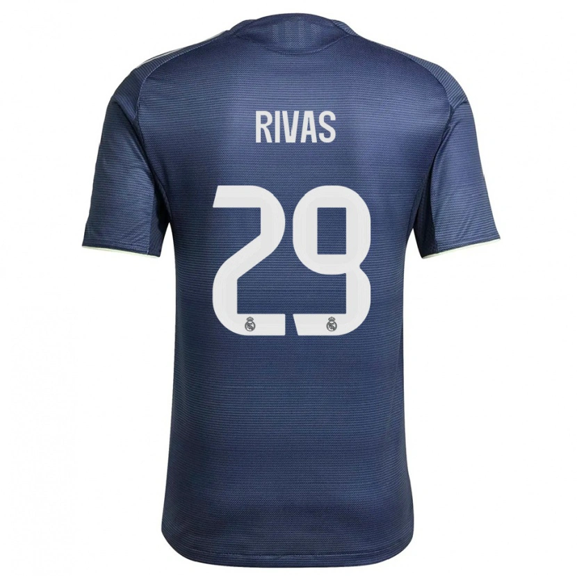 Danxen Mulher Camisola Mario Rivas #29 Azul Marinho Prata Alternativa 2025/26 Camisa Brasil