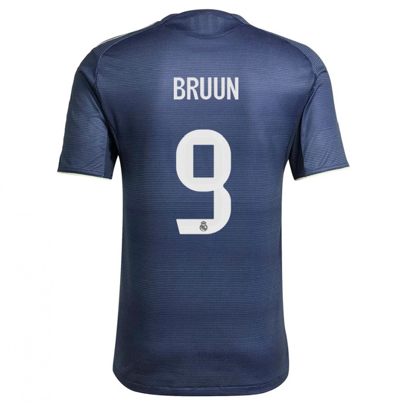Danxen Mulher Camisola Signe Bruun #9 Azul Marinho Prata Alternativa 2025/26 Camisa Brasil